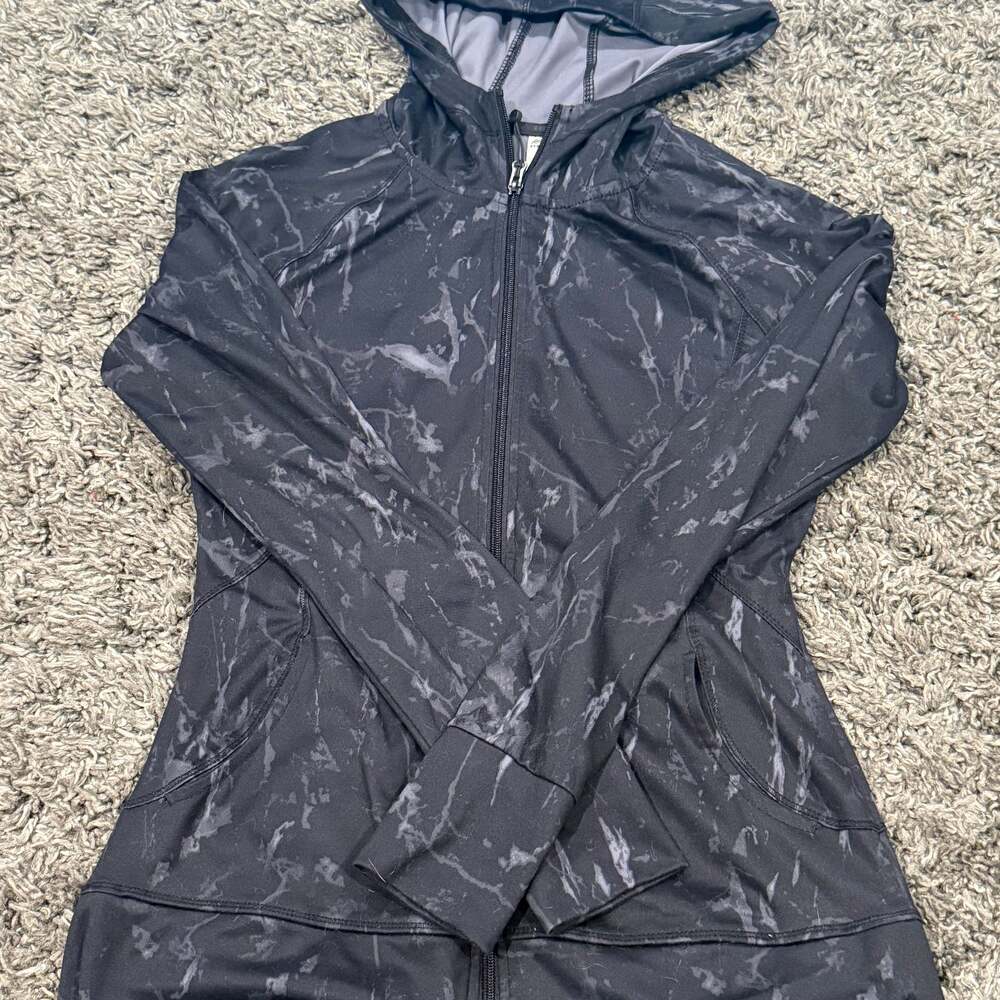 RBX Active Lightweight Woven Running Black Jacket Zip Up Hood Women's S